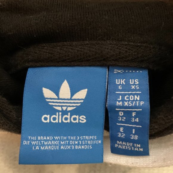 adidas Black and White Cropped Hoodie - Picture 3 of 3